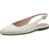 TAMARIS Damen Sling Pump flach, weiß, 41 EU