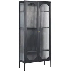 Vitrine FOXTON Metall 80 cm 35 cm Schwarz