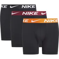Nike Boxershorts Brief 3PK Unterwäsche, Blk-Safety Orange/Team Red/Blk, S