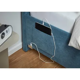 Meise Möbel meise.möbel Polsterbett Cool Cord Blau Ocean 140 x 200 cm
