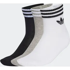 adidas 3-Stripes Ankle Socken 3er Pack grau/schwarz/weiß 37-39