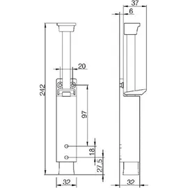 DENI Türfeststeller Silber 90 mm