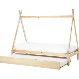 Beliani Kinderbett Talmontiers 90 x 200 cm Kiefer hellbraun