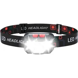 GRIFEMA LED Stirnlampe Wiederaufladbar, 8 Beleuchtungsmodi mit Bewegungssensor & Rotlicht, IPX45 Wasserdichte Kopflampe für Nachtlaufen, Wandern, Camping, Angeln, Joggen