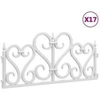 vidaXL Rasenkanten 17 Stk. Weiß 10 m PP
