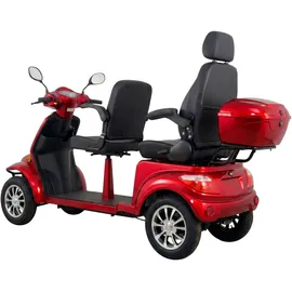 ECONELO E-Seniorenmobil Vista Quarter-1L 1000 Watt 4-Rad Komfort Sitz Grau/Rot
