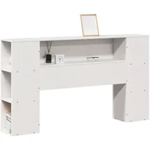 vidaXL Kopfteil mit Stauraum Weiß 120 cm Massivholz Kiefer