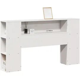 vidaXL Kopfteil mit Stauraum Weiß 120 cm Massivholz Kiefer