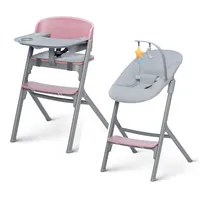 Kinderkraft Kinderhochstuhl LIVY Aster pink mit Babyliege Wippe CALMEE