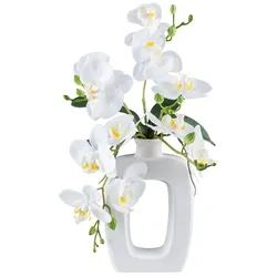Kunstpflanze MY HOME "Orchidee Phalaenopsis", weiß, H:42cm, Kunststoff, Kunstpflanzen, im Design-Gefäß