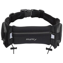 Fitletic Laufgürtel QUENCH – Laufgürtel für Handy, Sportgürtel, Fitnessgürtel, Lauftasche Premium Laufausrüstung schwarz S / M