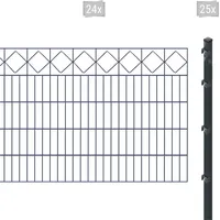 Arvotec Doppelstabmattenzaun »ESSENTIAL 100 zum Einbetonieren "Karo" mit Zierleiste«, Zaunhöhe 100 cm, Zaunlänge 2 - 60 m 23438058-0 anthrazit H/L: 100 cm x 48 m