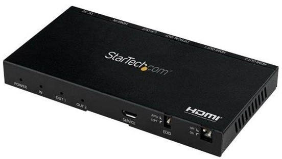 HDMI Splitter - 2 Port - 4K 60Hz with Built-In Scaler - video/audio splitter - 2 ports