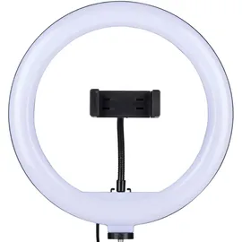 Grundig LED Ringlicht mit Stativ - 150 LEDs, Handystativhalter, USB, Verstellbar, Farb- und Helligkeitsmodi