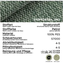 xonox Ecksofa Strukturstoff L-Form 3-Sitzer Petrol