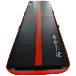 Masterline Airtrack Master aufblasbare Gymnastikmatratze MAS-B860-Schwarz-Rot 300 x 100 x 10 cm - Schwarz Rot
