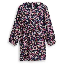 Tom Tailor Mädchen 1048689 Kinder Mini-Kleid mit Blumenmuster, 39074-Blue Multicolor Flower Print, 104/110