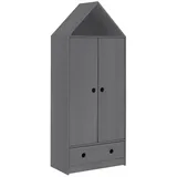 otto home Kleiderschrank OTTO HOME "Alpi", grau, B:75cm H:180cm T:40cm, Massivholz, Schränke, Kleiderschrank, Kiefernholz, mit Einlegeböden und Kleiderstange, Höhe 180 cm
