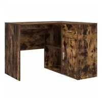 VidaXL Eckschreibtisch mit Regal Geräucherte Eiche 102 x 50