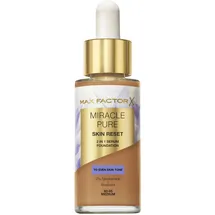 Max Factor Miracle Pure Skin Reset Foundation 2-in-1 Serum und flüssige Foundation, natürliche Deckkraft mit mattem Finish, Reset-Komplex, Fb. 80-85 Medium