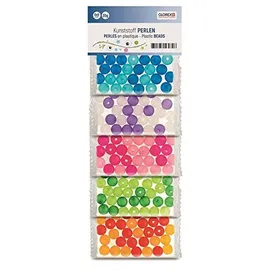 Glorex  Kunststoff Perlen Eis-bunt 8 mm 50 g