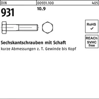 Hörger & Geßler Sechskantschraube DIN 931 Schaft M10x 40