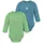 normani Outdoor Sports 2er Pack Baby Merino Body Langarm Auckland in Grün/Blau | Gr.: 74
