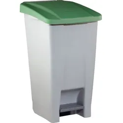 Tretabfalleimer grau/grün, Inhalt: 60 Liter