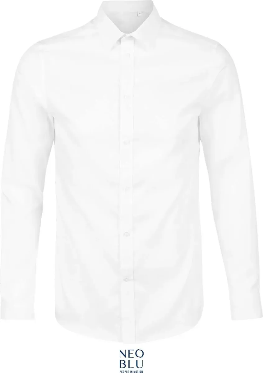 NEOBLU Herren Micro-Twill Hemd langarm Blaise Men optic white M