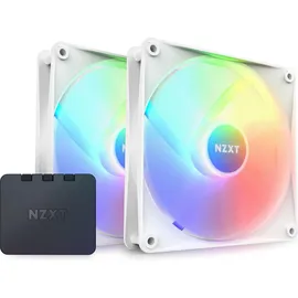 NZXT F Series F140 RGB Core Twin Pack, Matte White, weiß, 2er-Pack, LED-Steuerung, 140mm (RF-C14DF-W1)