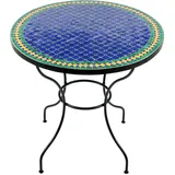 Marokkanischer Mosaiktisch "FAREO" rund Tisch Esstisch Gartentisch ø 80cm