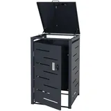 MCW 1er-Mülltonnenverkleidung MCW-E83, Mülltonnenbox Mülltonnenabdeckung, erweiterbar 103x60x62cm ~ anthrazit, Stahl 24kg