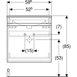 Geberit Renova Plan 60x62,2x48cm, Kor/Fr. la. mt/WT weiß
