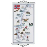 Permin Kreuzstich Stickpackung Karte Norwegen Zählmuster