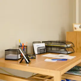 Relaxdays Schreibtisch Organizer Set 7-teilig Schwarz