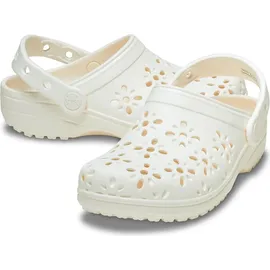 Crocs Classic Floral Cut Out Clog weiss Damen
