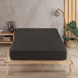vency Spannbettlaken Baumwolle-Jersey 160 x 200 cm Schwarz