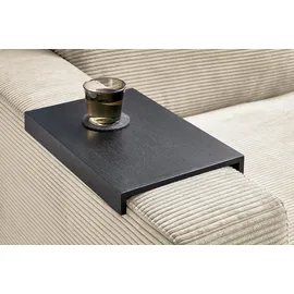 KAWOLA Holztablett MADELINE schwarz für Armlehne Sofa