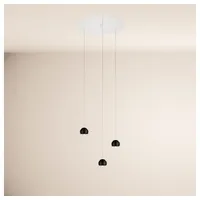 s.luce Beam LED Pendelleuchte 3- oder 5-flammig Modular Baldachin 3-flammig / Schwarz / Weiß