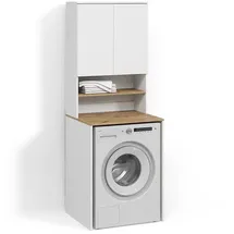 livinity Paolina Waschmaschinenschrank 68 x 88,2 cm Weiß/Artisan Holzwerkstoff