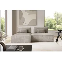 Furnisell Modular Cord Ecksofa Sofa "LUCCA", Hellgrau - Hellgrau