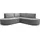 WFL GROUP Ecksofa Nora L-Form 3-Sitzer Universell, Samt, Grau, 223/73/223 cm