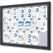 Showdown Showdown® Displays Schaukasten Premium grau 18x DIN A4 146,5 x 4,7 x 106,7 cm, 1 St.