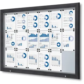 Showdown Showdown® Displays Schaukasten Premium grau 18x DIN A4 146,5 x 4,7 x 106,7 cm, 1 St.