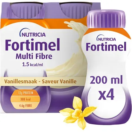 Fortimel Multifibre 1,5kcal Vanillegeschmack Nahrungsergänzung Bei Mangelernährung 4x200ml