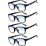 Eyglajdd Lesebrille für Herren Damen Matt Finish,TR90 leicht Lesehilfe Blaulichtfilter Brille 4er-Pack Schwarz +1,0