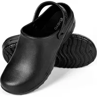 HEYO Gartenschuhe Clogs Uni HEYO Gartenclogs Damen Herren Geschlossen Leicht Hausschuhe Pantoletten Schwarz 37) - 37