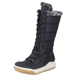 Rieker Winterstiefel RIEKER, Damen, Gr. 37, Varioschaft, schwarz, Lederimitat, Textil, sportlich, Schuhe Snowboots, mit Fellimitat-Besatz am Schaftrand