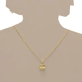 Ostsee-Schmuck Kette mit Anhänger Tierkreiszeichen Waage Gold 333