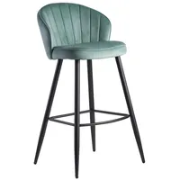 KADIMA DESIGN Barhocker Samt Hellgrün Hocker mit Lehne 56x102,5x52,5